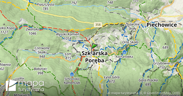 Szklarska Por Ba Rozej Cie Szlak W Mapa Szlak W Turystycznych Mapa