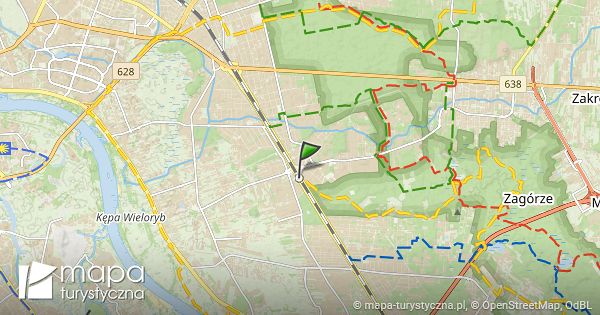 Warszawa Międzylesie stacja kolejowa mapa szlaków turystycznych