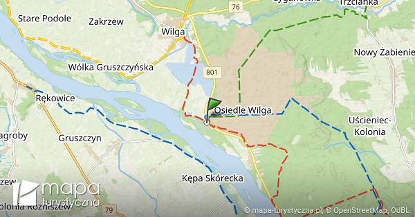 Wilga Pomnik Mapa Szlak W Turystycznych Mapa Turystyczna Pl