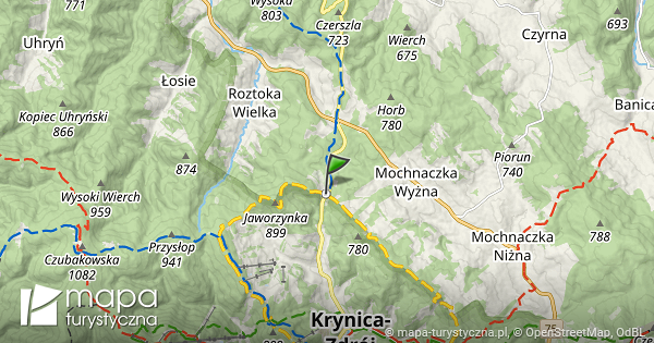 Krynica Zdrój Kopciowa mapa szlaków turystycznych mapa turystyczna pl