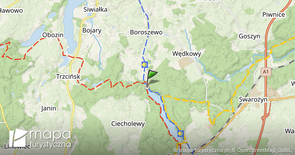 Jezioro Zduńskie pomnik mapa szlaków turystycznych mapa turystyczna pl