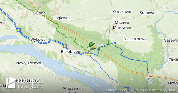 Białobrzegi mapa szlaków turystycznych mapa turystyczna pl