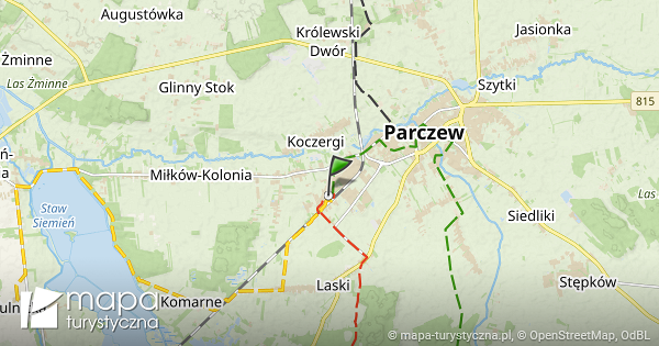 Parczew ul Kolejowa mapa szlaków turystycznych mapa turystyczna pl