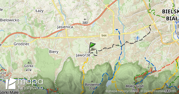 Jaworze Mapa Szlak W Turystycznych Mapa Turystyczna Pl