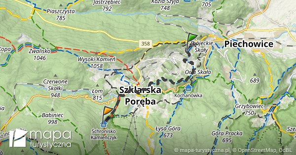 Trasa Szklarska Por Ba Dolna Schronisko Kamie Czyk Mapa Turystyczna Pl