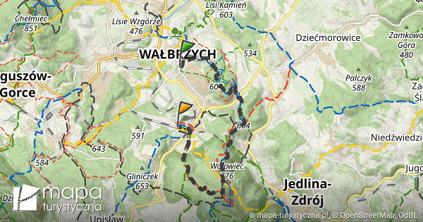 Trasa Z Wa Brzych Ul Mickiewicza Mapa Turystyczna Pl