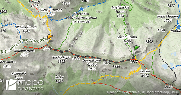 Trasa Kasprowy Wierch Kondracka Kopa Mapa Turystyczna Pl