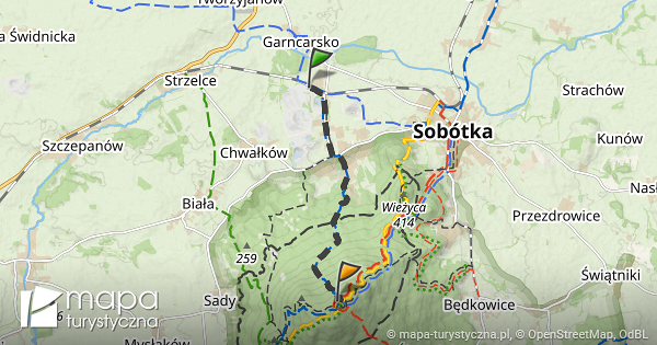 Trasa do Ślęża mapa turystyczna pl