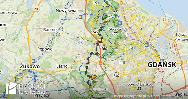 Trasa Dolina Radości Jezioro Otomińskie brzeg północny mapa