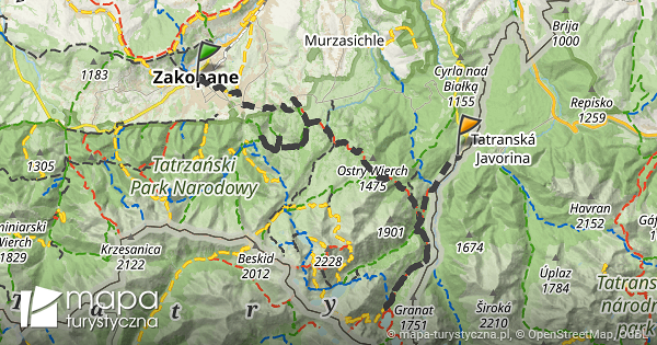 Trasa Z Zakopane Mapa Turystyczna Pl