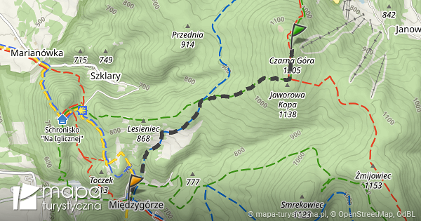 Trasa Czarna G Ra Mi Dzyg Rze Mapa Turystyczna Pl