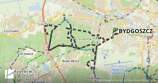 Trasa przez Rozejście szlaków mapa turystyczna pl