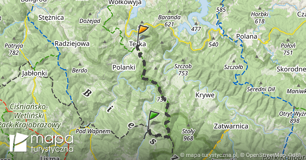 Trasa Z Bac Wka Pttk Jaworzec Mapa Turystyczna Pl