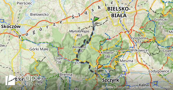 Trasa Wapienica Stadion Chata Wuja Toma Mapa Turystyczna Pl