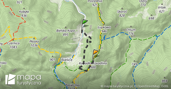 Trasa przez Pod Kowadłem mapa turystyczna pl