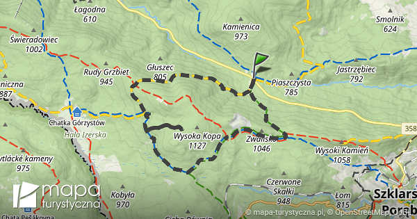 Trasa Rozdroże Izerskie Rozdroże Izerskie mapa turystyczna pl