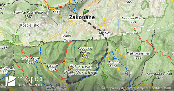 Trasa Zakopane Giewont Mapa Turystyczna Pl