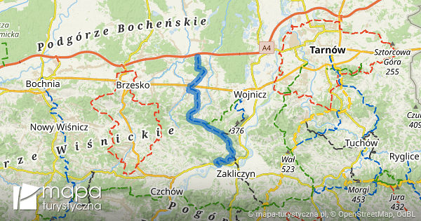 Niebieski Szlak Turystyczny Melsztyn Biadoliny Szlacheckie Mapa