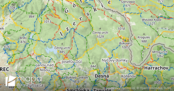 G ry Izerskie Mapa Szlak w Turystycznych Mapa turystyczna pl