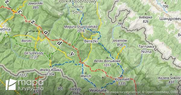 Bieszczadzki Park Narodowy Mapa Szlak W Turystycznych Mapa Turystyczna Pl