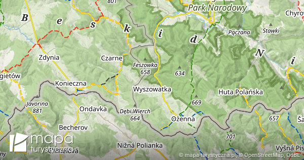 Beskid Niski Mapa Szlak w Turystycznych Mapa turystyczna pl