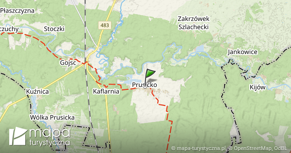 Prusicko mapa szlaków turystycznych mapaturystyczna.pl