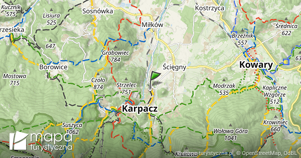 Karpacz Mapa Szlak w Turystycznych Mapa turystyczna pl
