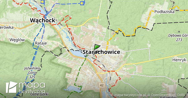 Starachowice, Początek Czarnego Szlaku - Mapa Szlaków Turystycznych ...