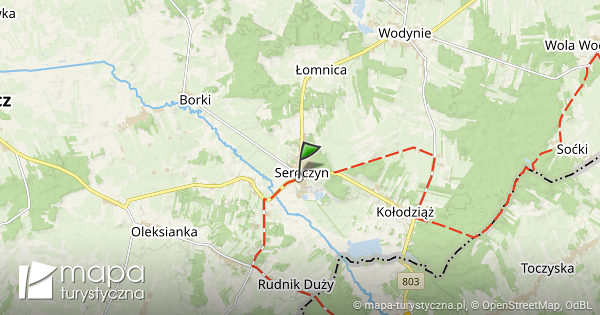 Seroczyn mapa szlaków turystycznych mapaturystyczna.pl