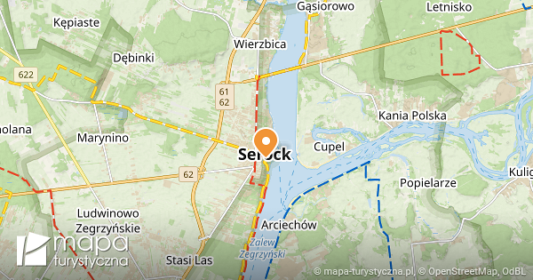 Serock, kościół - mapa szlaków turystycznych | mapa-turystyczna.pl