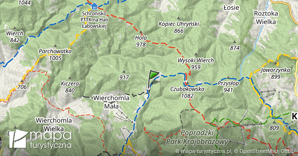 bacówka pttk nad wierchomlą mapa szlaków turystycznych mapa