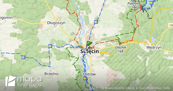 Sulęcin mapa szlaków turystycznych mapaturystyczna.pl