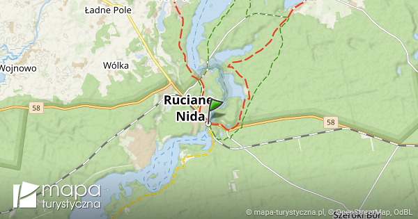 Ruciane-Nida, Kanał Nidzki - mapa szlaków turystycznych | mapa ...