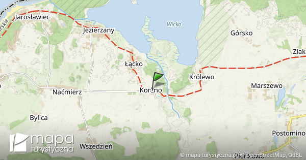 Korlino mapa szlaków turystycznych mapaturystyczna.pl