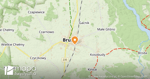 Brusy Mapa Szlak w Turystycznych Mapa turystyczna pl
