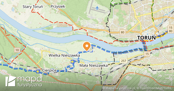 Mała Nieszawka, ul. Topolowa - mapa szlaków turystycznych | mapa