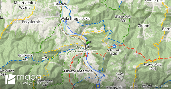 Rytro Mapa Szlak w Turystycznych Mapa turystyczna pl