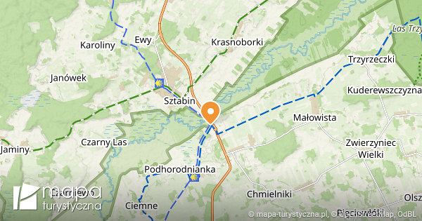 Sztabin Mapa Szlak w Turystycznych Mapa turystyczna pl