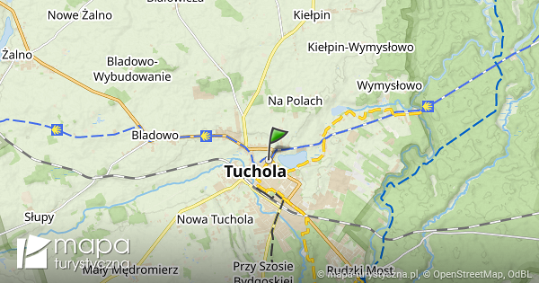 Tuchola mapa szlaków turystycznych mapaturystyczna.pl