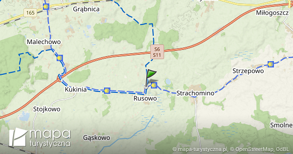 Rusowo Mapa Szlak w Turystycznych Mapa turystyczna pl