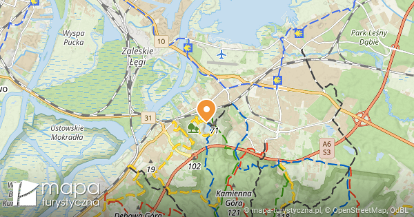 Szczecin, ul. Kopalniana - mapa szlaków turystycznych | mapa-turystyczna.pl