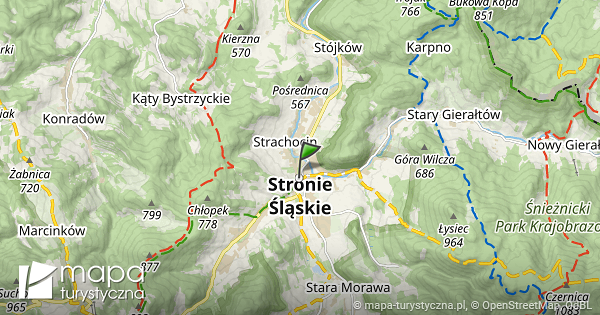 Stronie Śląskie mapa szlaków turystycznych mapaturystyczna.pl