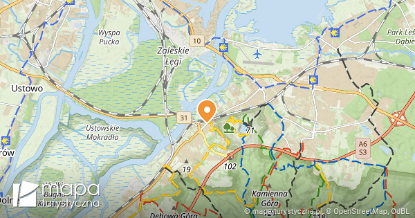 Szczecin Podjuchy - mapa szlaków turystycznych | mapa-turystyczna.pl