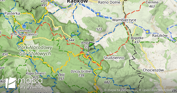 skalne grzyby pod pielgrzymem mapa szlaków turystycznych mapa