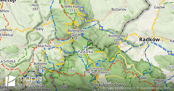 Schronisko Pttk Pasterka Mapa Szlak W Turystycznych Mapa Turystyczna Pl