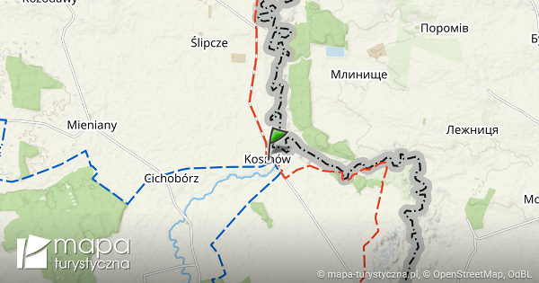 Kosmów - mapa szlaków turystycznych | mapa-turystyczna.pl