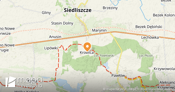 krowica-mapa-szlak-w-turystycznych-mapa-turystyczna-pl