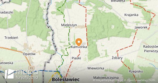 Kamionka - mapa szlaków turystycznych | mapa-turystyczna.pl