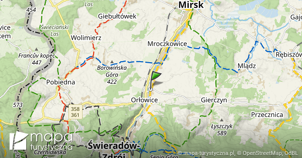 Krobica mapa szlaków turystycznych mapaturystyczna.pl