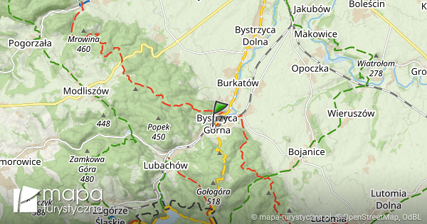 Bystrzyca Górna - mapa szlaków turystycznych | mapa-turystyczna.pl